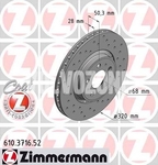 Přední brzdový kotouč (320mm) P2 S60/S80/V70 II/XC70 II děrovaný