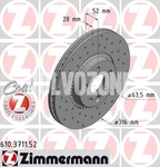 Přední brzdový kotouč (316mm) P3 S60 II(XC)/V60(XC) S80 II/V70 III/XC70 III děrovaný