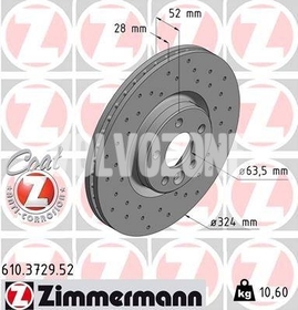 Přední brzdový kotouč (324mm) P3 (2016-) XC60 plný kolem středu, děrovaný