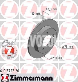 Zadní brzdový kotouč (280mm) P1 V40 II(XC)