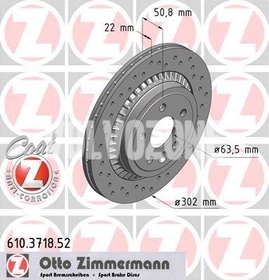 Zadní brzdový kotouč (302mm) P3 XC60 děrovaný