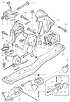 Uložení motoru přední S40/V40 1.8/2.0 automatická převodovka (OEM)