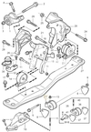 Uložení motoru levé S40/V40 (-2000) 1.9DI, 1.8/2.0(T)/T4