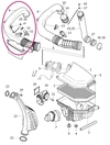 Trubka sání z airboxu do turba 5 válec D3/D4/2.4D/D5 (2010-) P3 (OEM)