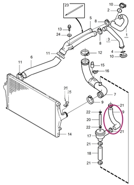 Hadice bypassu turba T6 P2 S80 (OEM)