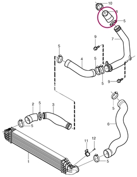 Přívodní hadice od turba 2.4D/D5 (-2010) P1 C30/C70 II/S40 II/V50 (OEM)