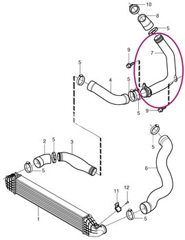 Přívodní trubka od turba 2.4D/D5 (-2010) P1 C30/C70 II/S40 II/V50 (OEM)