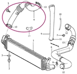 Hadice od intercooleru ke klapce sání 2.0D P1 bez DPF/automat s DPF