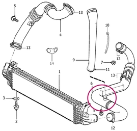 Trubka od turba k intercooleru 2.0D P1 s DPF manuál (OEM)