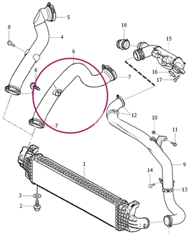 Hadice od klapky sání do intercooleru 1.6D P1 bez DPF