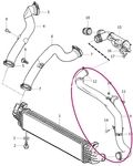 Trubka s hadicemi od rezonátoru do intercooleru 1.6D P1 s/bez DPF, nový typ průměr 45mm