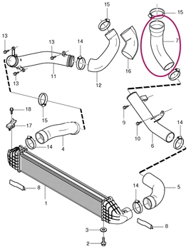 Hadice od turba do trubky intercooleru T6 P3 (OEM)