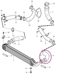 Hadice od trubky turba do intercooleru T6 P3 S80 II/V70 III/XC70 III