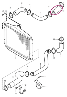 Hadice od turba do trubky k intercooleru 2.5 TDI P80 S70/V70