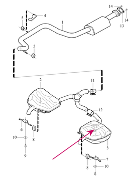 Rear SILENCER Right Volvo 31336948 (OEM)