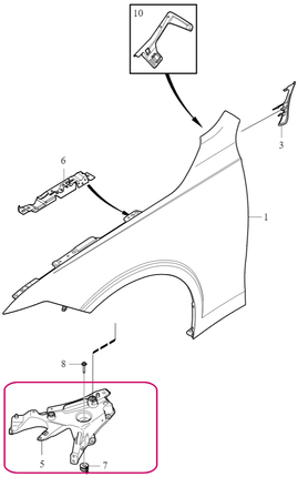Front FENDER CARRIER Left Volvo 31378984 (OEM)