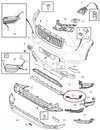 Držák mlhovky do předního nárazníku pravý SPA (-2019) XC90 II standardní nárazník (OEM)