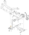 Uložení tehlice/zadního ramene levé (krátký variant) P3 S60 II/V60/XC60 S80 II/V70 III/XC70 III (OEM)