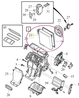 Výparník klimatizace CMA C40/XC40/Polestar 2 (OEM)