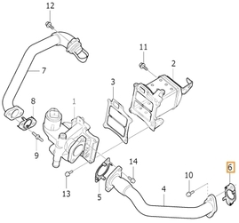 Těsnění trubky EGR ventilu 2.0 D2/D3/D4/D5 (2014-) P1 P3 SPA/CMA (OEM)