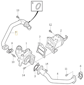 Trubka EGR ventilu 2.0 D2/D3/D4/D5 (2014-) P1 P3 SPA/CMA (OEM)