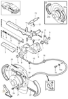 Rozpínač paken parkovací brzdy P80 C70/S70/V70 bez AWD  (OEM)