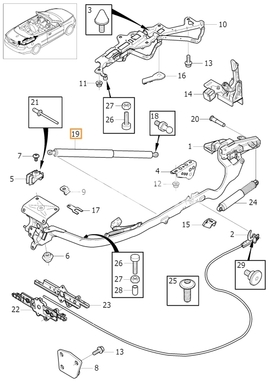 Vzpěra kufru P1 C70 II (OEM)