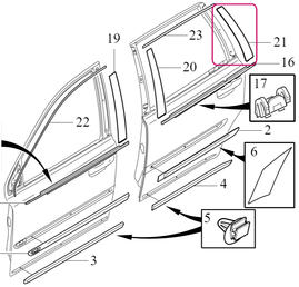 Rear Door TRIM PANEL Right Volvo 30796198 // black EXECUTIVE (OEM)