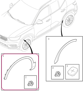 Lem předního blatníku pravý CMA (-2023) XC40 / C40 (OEM)