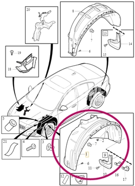 WHEEL ARCH LINER Left Volvo 31497103 (OEM)