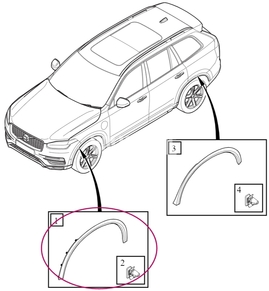 Lem předního blatníku pravý SPA XC90 II (OEM)