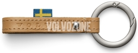 Kožená klíčenka Volvo, 9cm Švédská vlajka (OEM)