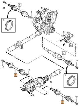 Zadní poloos levá/pravá P2 S60/V70 II/XC70 II převodovka M66 AWD (D5), TF-80SC AWD (R) (OEM)