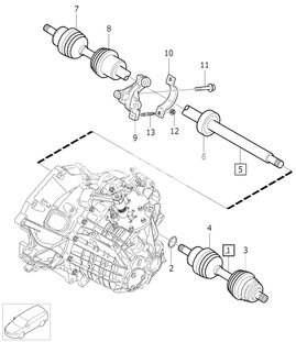 Poloos levá 1.6 D2/T2/T3/T4 P1 V40 II/V40 XC převodovka B6 (OEM)