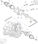 Poloos pravá 1.6D/2.0 P3 S80 II/V70 III převodovka MTX75