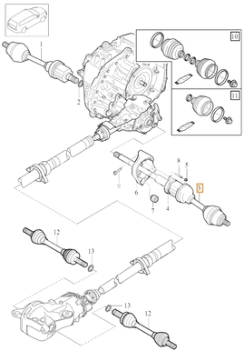 Poloos pravá 2.0 T5 P3 S60 XC/V60 XC převodovka TG-81SC AWD (OEM)