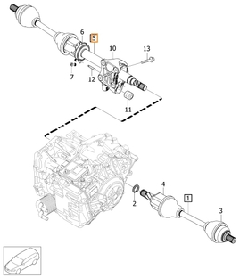 Poloos pravá 2.0 D4/D5/T5/T6 P3 (2014-) S60 II/V60 S80 II/V70 III převodovka TG-81SC (OEM)