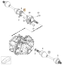 Poloos pravá 2.0 D2/D3/D4 T3/T4 P3 (2014-) S60 II/V60 S80 II/V70 III převodovka M66 (OEM)