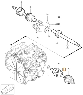 Poloos levá 1.6 D2/T4 P1 V40 II/V40 XC převodovka MPS6 (OEM)
