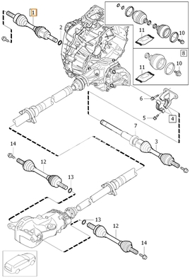Poloos levá 5 válec P1 V40 II/V40 XC převodovka TF-80SD(AWD) (OEM)