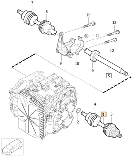 Poloos levá 1.6 T3/T4 P3 (2011-) S60 II/V60 S80 II/V70 III převodovka MPS6 (OEM)