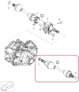 AXLE SHAFT Left, EXCH Volvo 36012684 // M66 / M66 AWD (OEM)