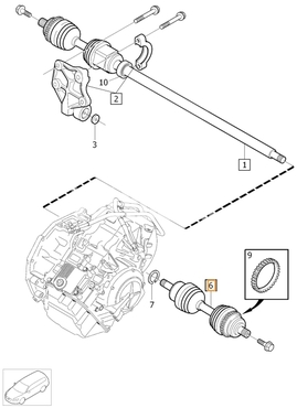Poloos levá 2.4D/3.2 P2 (-2007) XC90 převodovka TF-80SC (OEM)