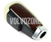 Gear shift lever knob Volvo 31259085 // beige leather / wood