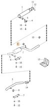 Gumový držák výfuku - koncový tlumič, přední (při tlumiči) 2.0D s/bez DPF C30/P1 C70 II/S40 II/V50