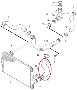 Hadice od intercooleru ke sání 2.4D/D5 P2 (2006-) XC90