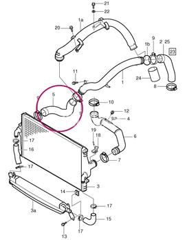 Hadice od trubky turba do intercooleru 2.0T/2.3 T5/2.4T P2