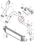 Horní hadice trubky od rezonátoru k intercooleru 1.6D (-2006) P1 s/bez DPF, průměr 45/60mm - starý typ příruby
