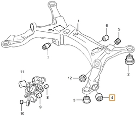 Uložení zadní nápravnice - přední příčné rameno P2 S60/S80/V70 II/XC70 II (OEM)
