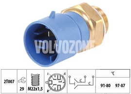 Teplotní spínač ventilátoru chladiče 1.9TD/DI S40/V40 (3 póly - vozidla s klimatizací)